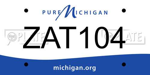 ZAT104 Michigan License Plate