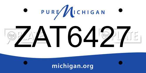 ZAT6427 Michigan License Plate