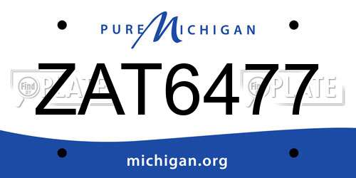 ZAT6477 Michigan License Plate