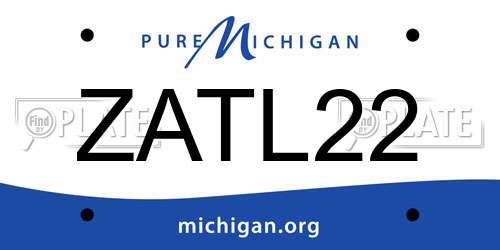 ZATL22 Michigan License Plate