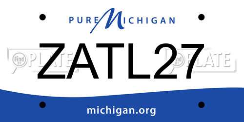 ZATL27 Michigan License Plate