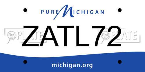 ZATL72 Michigan License Plate