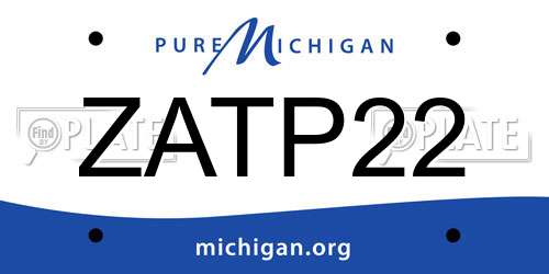 ZATP22 Michigan License Plate