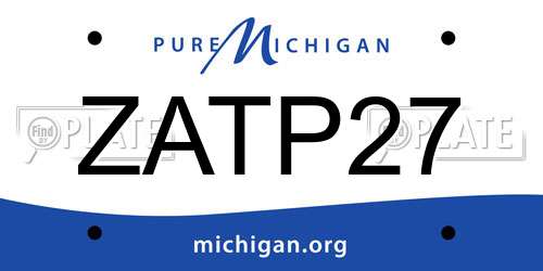 ZATP27 Michigan License Plate