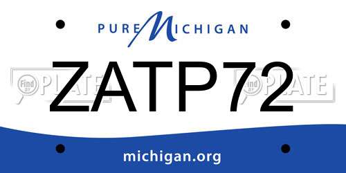 ZATP72 Michigan License Plate