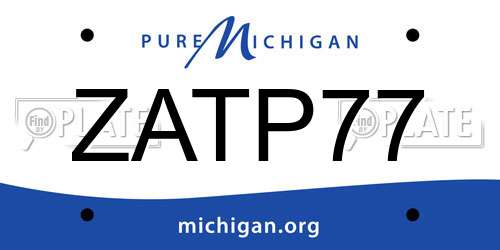 ZATP77 Michigan License Plate