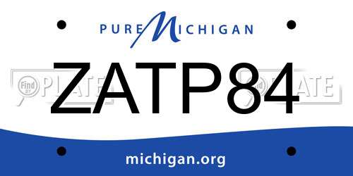 ZATP84 Michigan License Plate