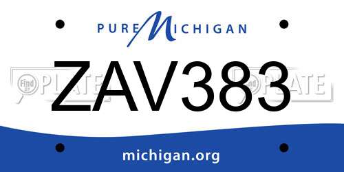 ZAV383 Michigan License Plate