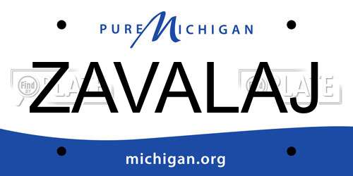 ZAVALAJ Michigan License Plate