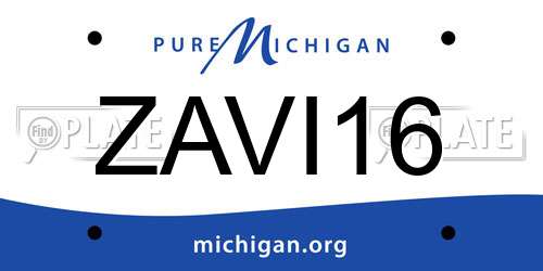 ZAVI16 Michigan License Plate
