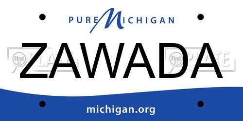ZAWADA Michigan License Plate