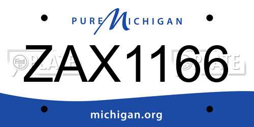 ZAX1166 Michigan License Plate