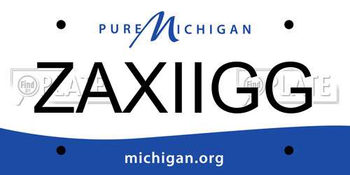 ZAXIIGG Michigan License Plate