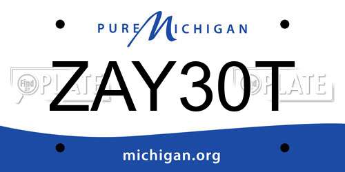 ZAY30T Michigan License Plate
