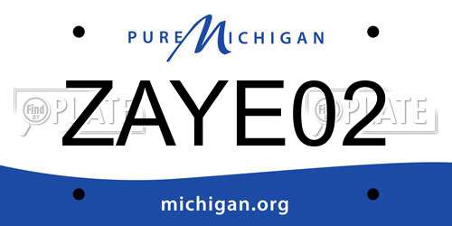 ZAYE02 Michigan License Plate