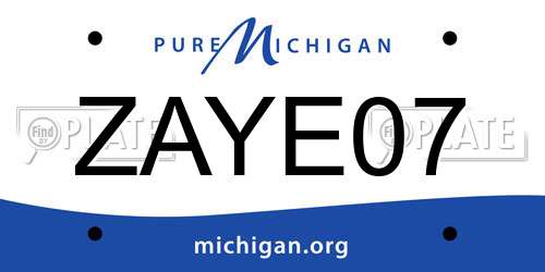 ZAYE07 Michigan License Plate