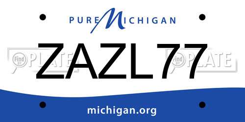 ZAZL77 Michigan License Plate