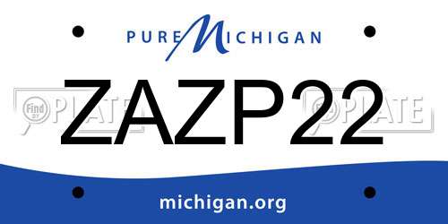 ZAZP22 Michigan License Plate