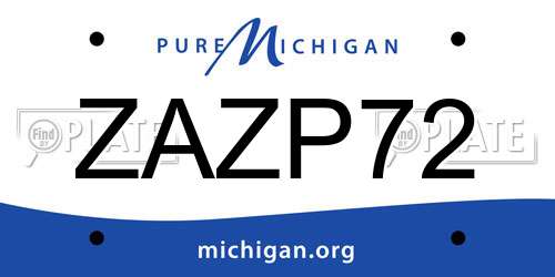 ZAZP72 Michigan License Plate