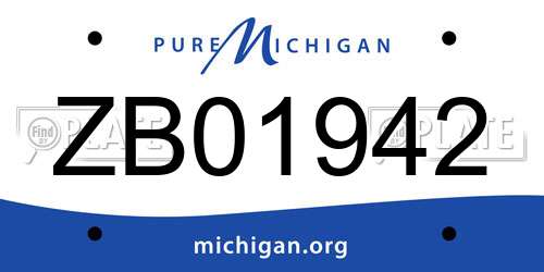 ZB01942 Michigan License Plate