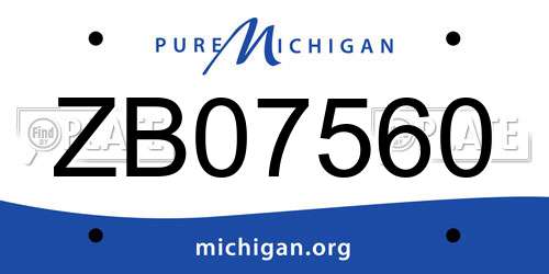 ZB07560 Michigan License Plate