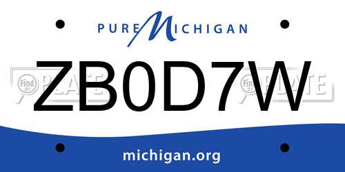 ZB0D7W Michigan License Plate