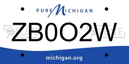 ZB0O2W Michigan License Plate