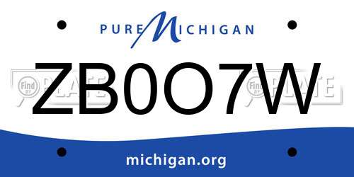 ZB0O7W Michigan License Plate