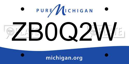 ZB0Q2W Michigan License Plate