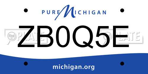 ZB0Q5E Michigan License Plate