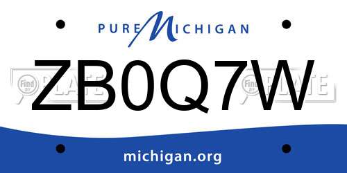 ZB0Q7W Michigan License Plate