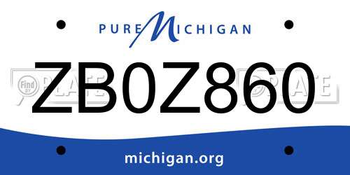 ZB0Z860 Michigan License Plate
