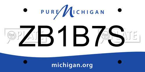 ZB1B7S Michigan License Plate
