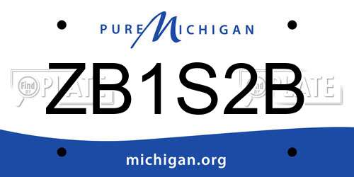 ZB1S2B Michigan License Plate