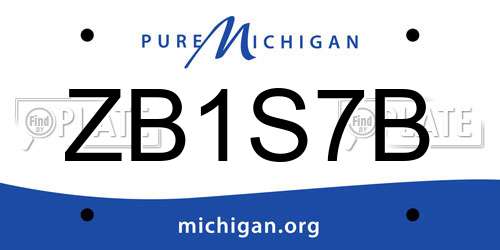 ZB1S7B Michigan License Plate