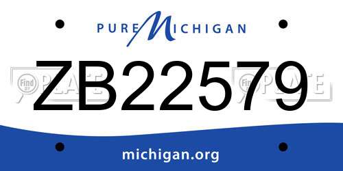 ZB22579 Michigan License Plate