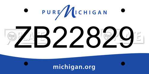 ZB22829 Michigan License Plate