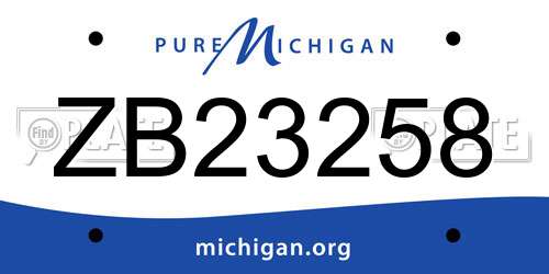 ZB23258 Michigan License Plate