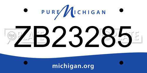 ZB23285 Michigan License Plate