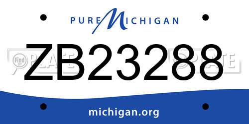 ZB23288 Michigan License Plate
