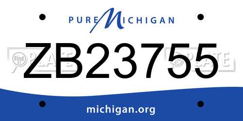 ZB23755 Michigan License Plate