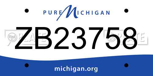 ZB23758 Michigan License Plate