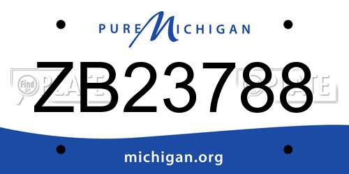 ZB23788 Michigan License Plate