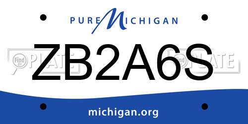 ZB2A6S Michigan License Plate