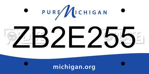 ZB2E255 Michigan License Plate