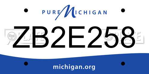 ZB2E258 Michigan License Plate
