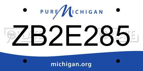 ZB2E285 Michigan License Plate