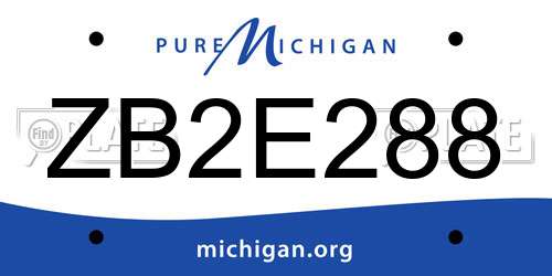 ZB2E288 Michigan License Plate