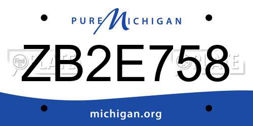 ZB2E758 Michigan License Plate