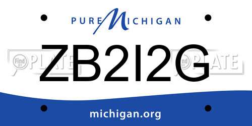 ZB2I2G Michigan License Plate
